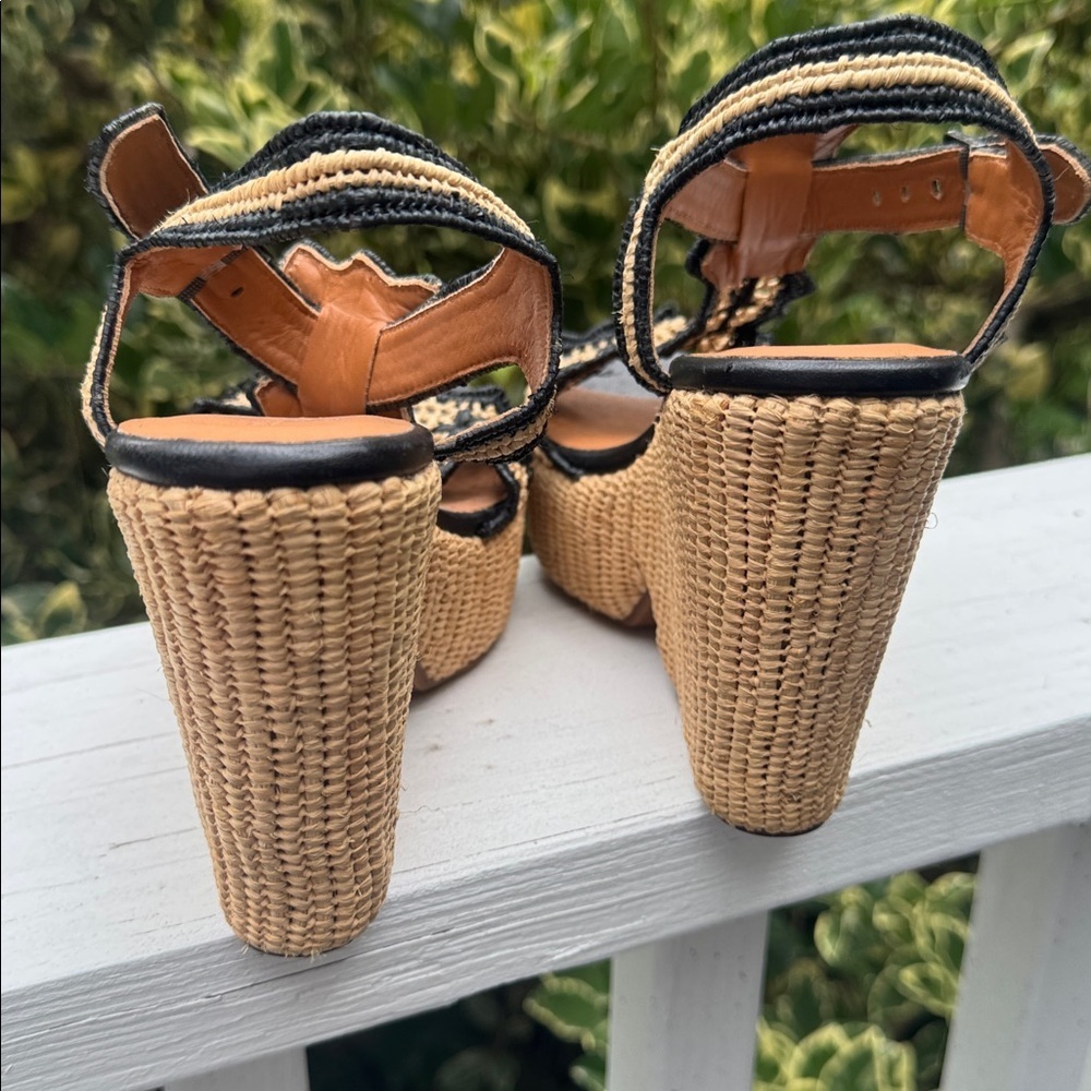 Clergerie Paris Dara Raffia platform sandals made in Morocco - Picture 4 of 15